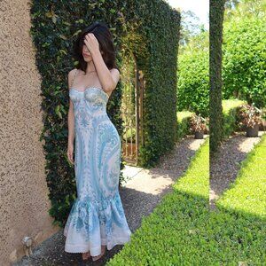 Zimmermann Illuminate printed linen & silk gown